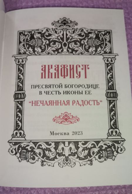 Акафист Пресвятой Богородице в честь иконы Её Нечаянная Радость (Синтагма)
