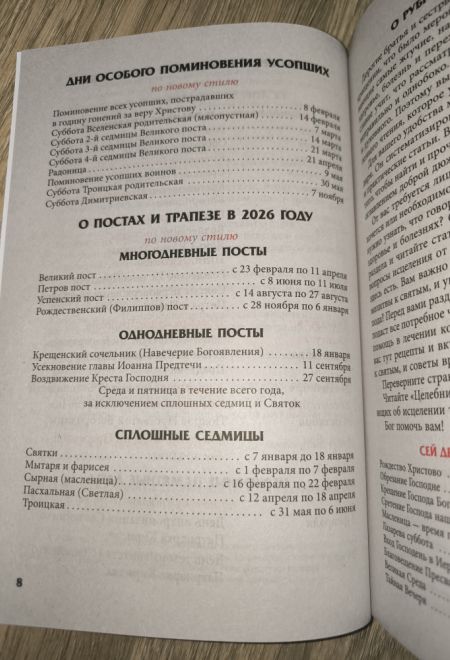 2026 Целебник. Православный календарь-книга с чтениями на каждый день на 2026-й год (два цвета) (Синопсисъ) (составитель Гиппиус А.С.)