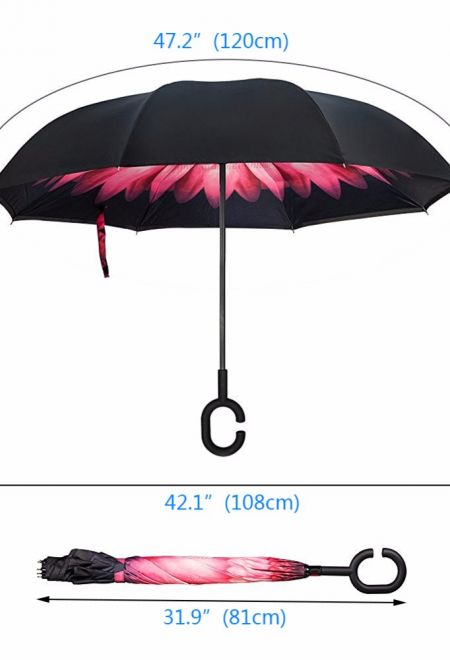 Умный двухслойный зонт (зонт наоборот, сухой зонт) TQ44