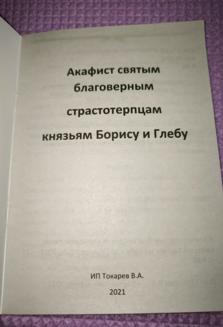 Акафист святым благоверным страстотерпцам князьям Борису и Глебу (Храм Книги)