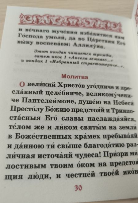 Акафист великомученику и целителю Пантелеимону, два цвета (Камно)